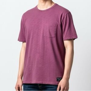 ABERCROMBIE & FITCH Purple Slub Cotton Crew Neck Shirt Size Medium